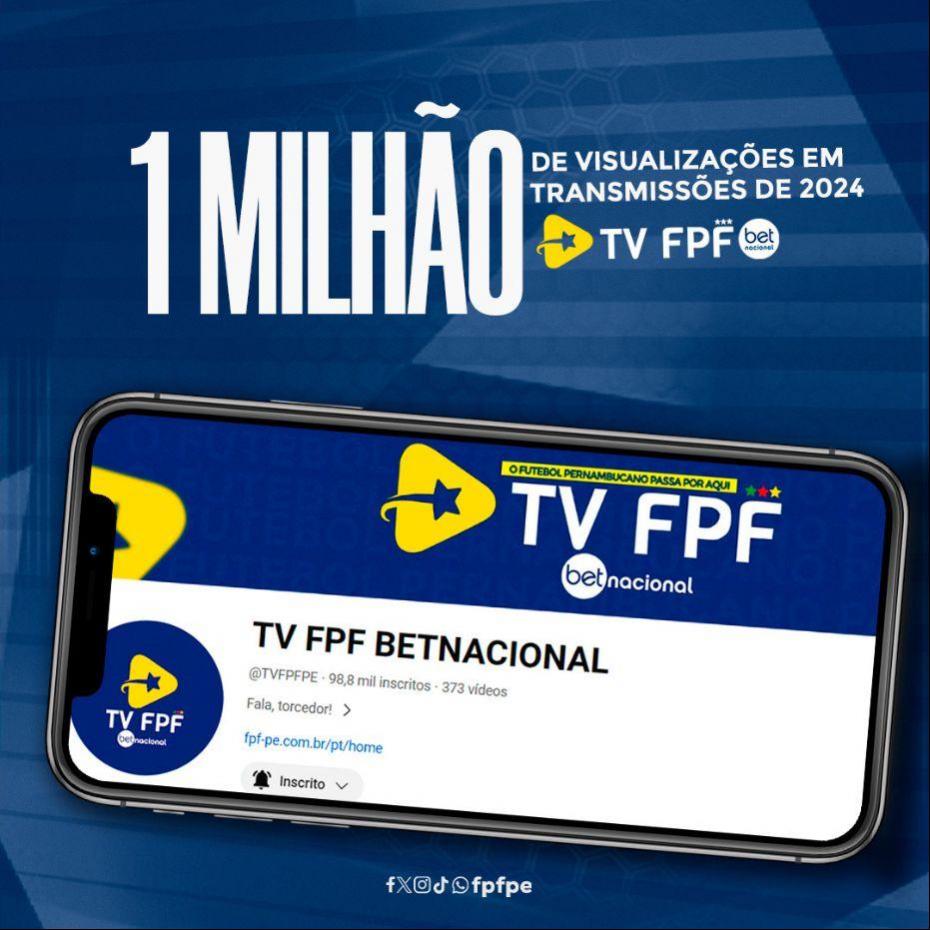 TV FPF Betnacional chega a 1 milhão de visualizações em 2024